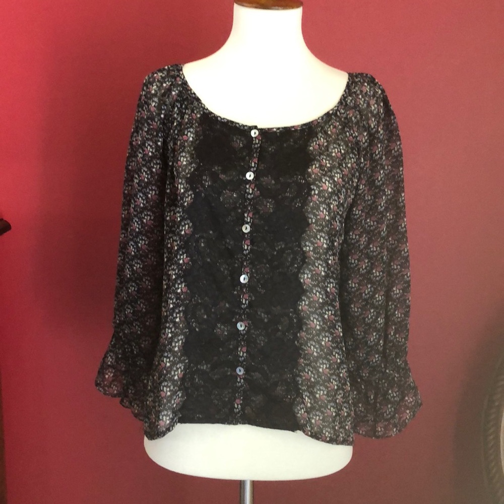 C. Luce floral blouse size Medium